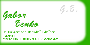 gabor benko business card